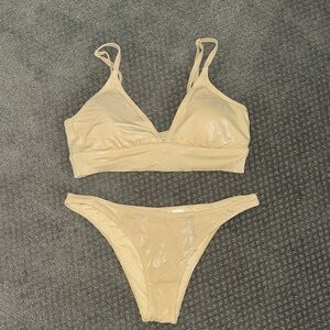 Aerie gold bikini set